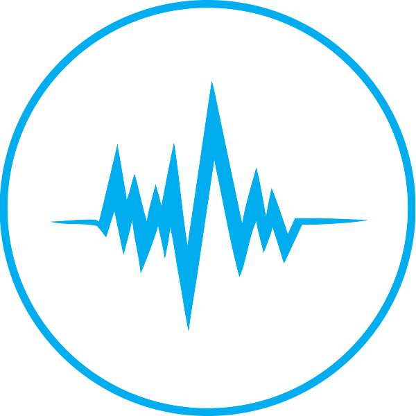 Blue circle with data